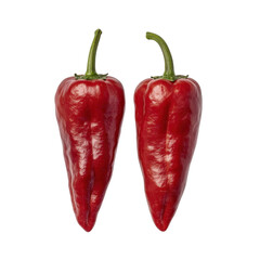 Fresh and Vibrant Red Chili Peppers Isolated on White Background Perfect for Culinary and Food Photography