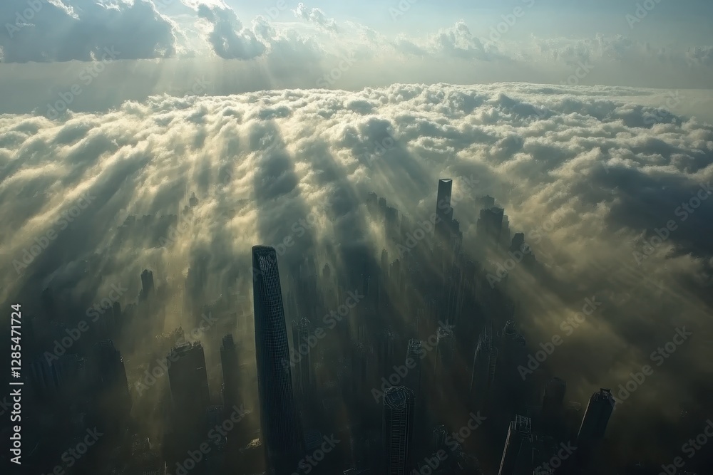 Poster shadows and clouds dance over the cityscape in a breathtaking timelapse display, time-lapse of shado