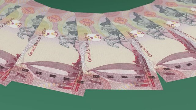 Romantic Looping Design 1 Dinar BHD Curency of Bahrain