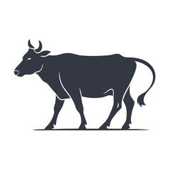 Fototapeta premium Silhouette of a Black Cow Standing Sideways