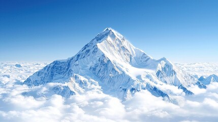 Obraz premium Mountain Top with Serene Clouds on Crystal-Clear Blue Sky