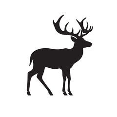 Fototapeta premium Majestic Deer Silhouette on White Background