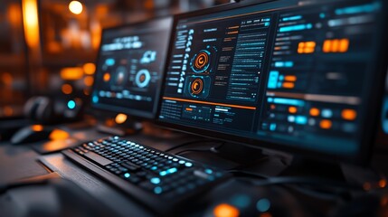 Obraz premium High-Tech Legal Office Optimizing Compliance