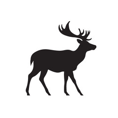 Fototapeta premium Majestic Deer Silhouette on White Background
