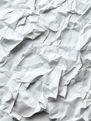 Obraz premium Crumpled white paper texture background.