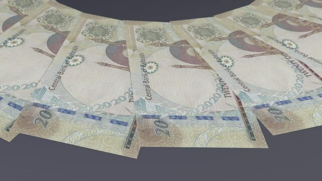 Romantic Looping Design 20 Dinar BHD Curency of Bahrain