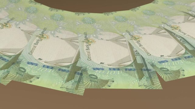 Romantic Looping Design 10 Dinar BHD Curency of Bahrain