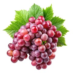 Fototapeta premium bunch of red grapes isolated on white