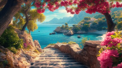 Elegant Mediterranean Spring Landscape 