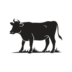 Fototapeta premium Silhouette of a Black Cow Standing Sideways