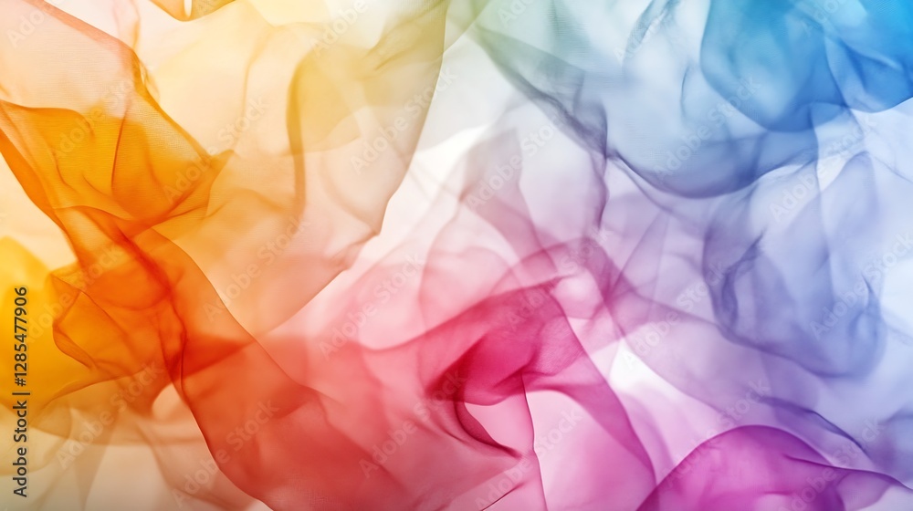 Leinwandbilder colorful abstract flowing smoke patterns on a light background : generative ai