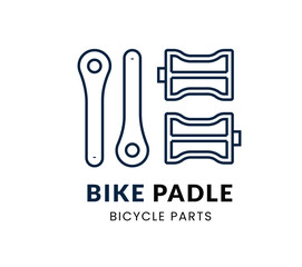 Bike Padle line Icon Set . Cycle Parts. Vector Illustration