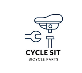 Bicycle Sit line Icon Set . Cycle Parts. Vector Illustration
