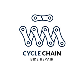Cycle Chain line Icon Set . Bike Repair . Vector Illustration