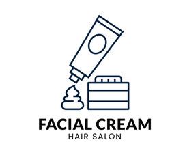 Facial Cream line Icon Set .  Salon Item  . Vector Illustration