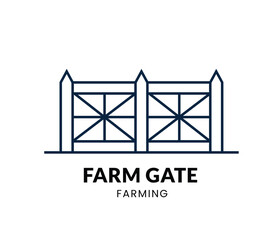 Fototapeta premium Farm Gate line Icon Set . Framing related . Vector Illustration