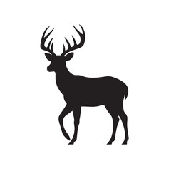 Fototapeta premium Majestic Deer Silhouette on White Background
