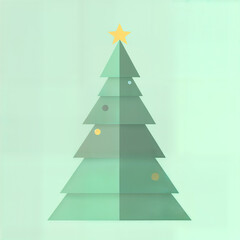 Fototapeta premium Geometric Pastel Christmas Tree with Soft Glow