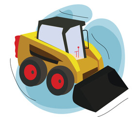 Naklejka premium bulldozer heavy construction.Bulldozer Construction Equipment Machine Vector,