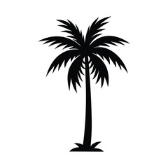 Simple Black Silhouette of a Palm Tree
