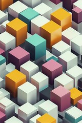Obraz premium Vibrant Abstract Colorful Cubes with Geometric 3D Design