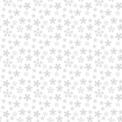 Snowflakes and stars on a white background. Holiday Seamless pattern. Vector Illustration.