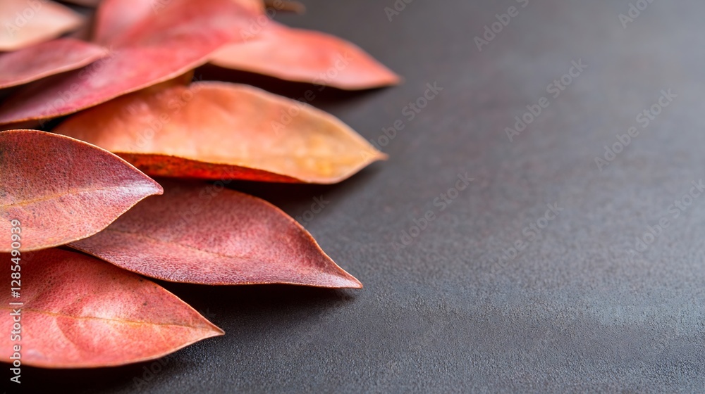Poster colorful autumn leaves on dark surface for a natural and rustic background : generative ai