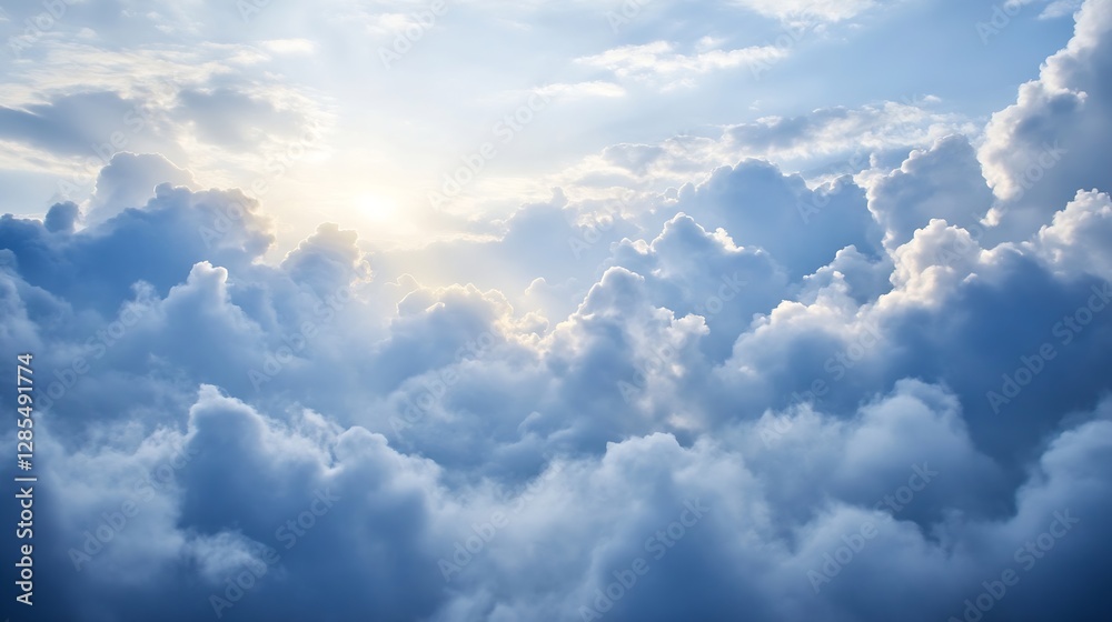 Poster serene and beautiful cloudscape captured in natural light : generative ai