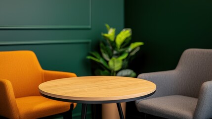 Conference rooms in convention centers Concept, Cozy Small Meeting Room with Warm Lighting and Inviting Furniture for Productive Conversations
