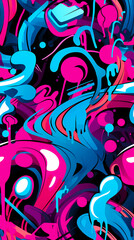 pink and blue graffiti pattern geometric shapes design poster background