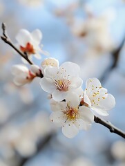 Delicate Cherry Blossoms Blooming Beautifully in Spring Season : Generative AI