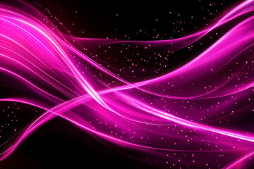 Abstract Swirling Pink Waves with Light Sparks on a Black Background, Vivid abstract, artistic