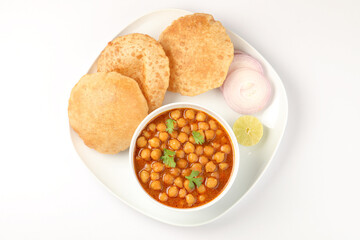 Chole Bhatura (Puri). Popular Indian Dish