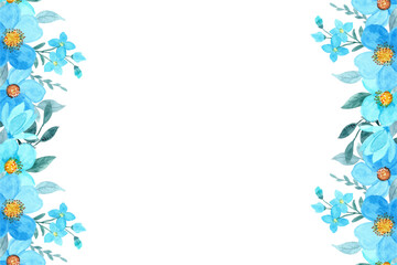 festive floral frame with watercolor vintage flowers bouquet, mothers day watercolor floral design