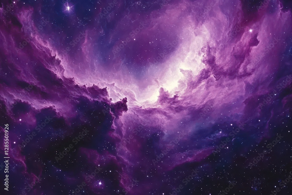 Canvas Prints exploring a vivid rotating space time dream vortex in rich purple and violet hues, rotating space ti