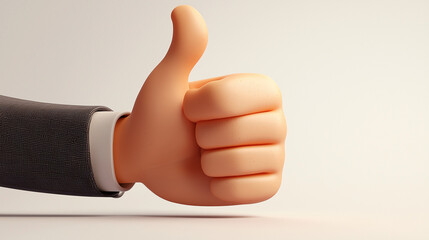 A cartoon hand gives a thumbs up, symbolizing positivity, approval, and success. The image evokes feelings of encouragement and support.