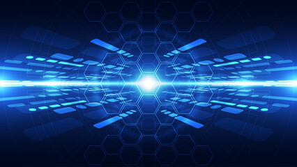 Abstract technology background with hexagons. Vector illustration for your design.