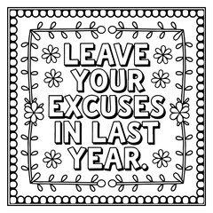 Fototapeta premium Motivational Quotes Bold and Easy Coloring Book for Kids and Adults