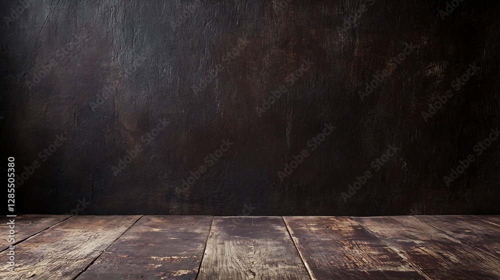 Fototapete Textured Rustic Wooden Background with Dark Finish and Unique Surface Patterns : Generative AI