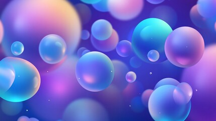 Abstract background liquid bubble shapes on fluid gradient with shadows and light effects