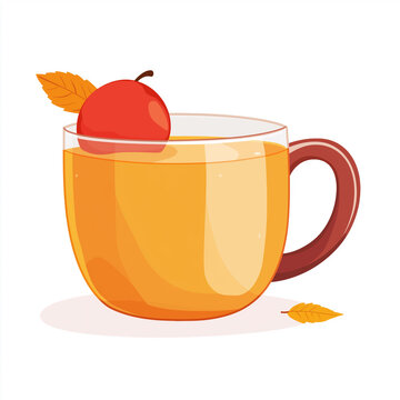apple cider in glass, autumn setting clip art preview