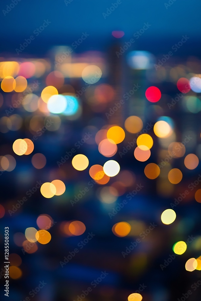 Fototapete Abstract Bokeh Background Creating a Dreamy Effect with Colorful Lights : Generative AI