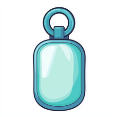 Obraz premium Turquoise Bluetooth tracker tag with a keyring loop, ideal for keeping track of keys, bags, and other valuables