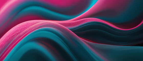Fototapeta premium Colorful waves create stunning visual dynamics in abstract art piece showcasing smooth textures and vibrant hues. Generative AI