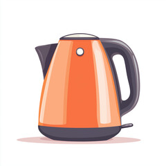 Stylish orange electric kettle with a modern design, perfect for quickly boiling water for tea, coffee, or cooking needs