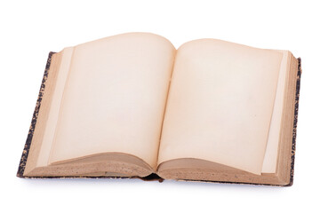 Old open book isolated