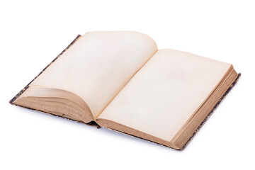 Old open book isolated