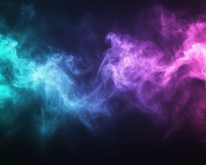 Vibrant colored smoke on a dark background.