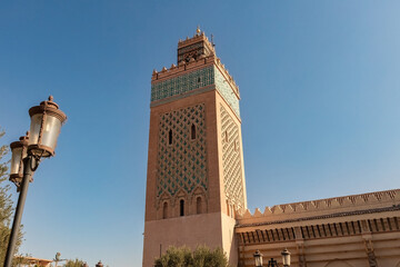 Fototapeta premium Minaret of Kutubiyya Mosque in Marrakesh old town Morocco