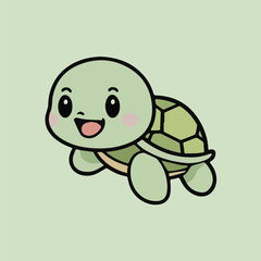 Happy Turtle (Green Background)